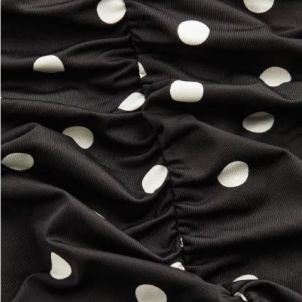 Polka dot bodycon rushed dress - Picture 8 of 8